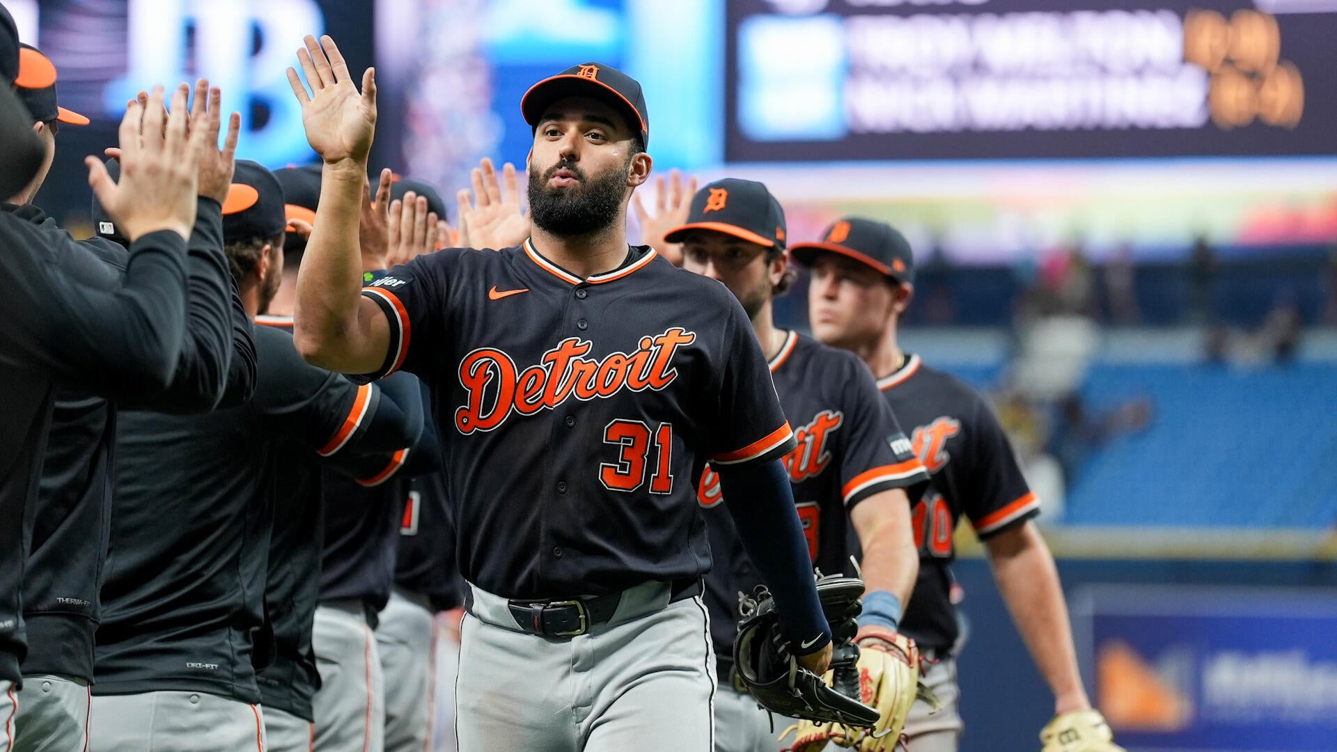 Detroit Tigers left-hander Framber Valdez was ejected and benches cleared after hitting Trevor Story with a pitch following back-to-back Red Sox home runs on May 5 — an incident that prompted Tigers manager A.J.