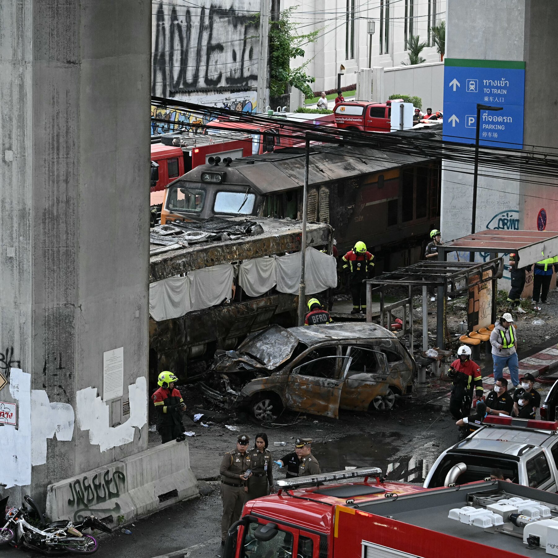 Eight people were killed and twenty-five injured after a freight train collided with a bus in Bangkok on 17 May 2026, in what officials describe as one of the most lethal rail-level crossing incidents in the Thai capital in recent memory.