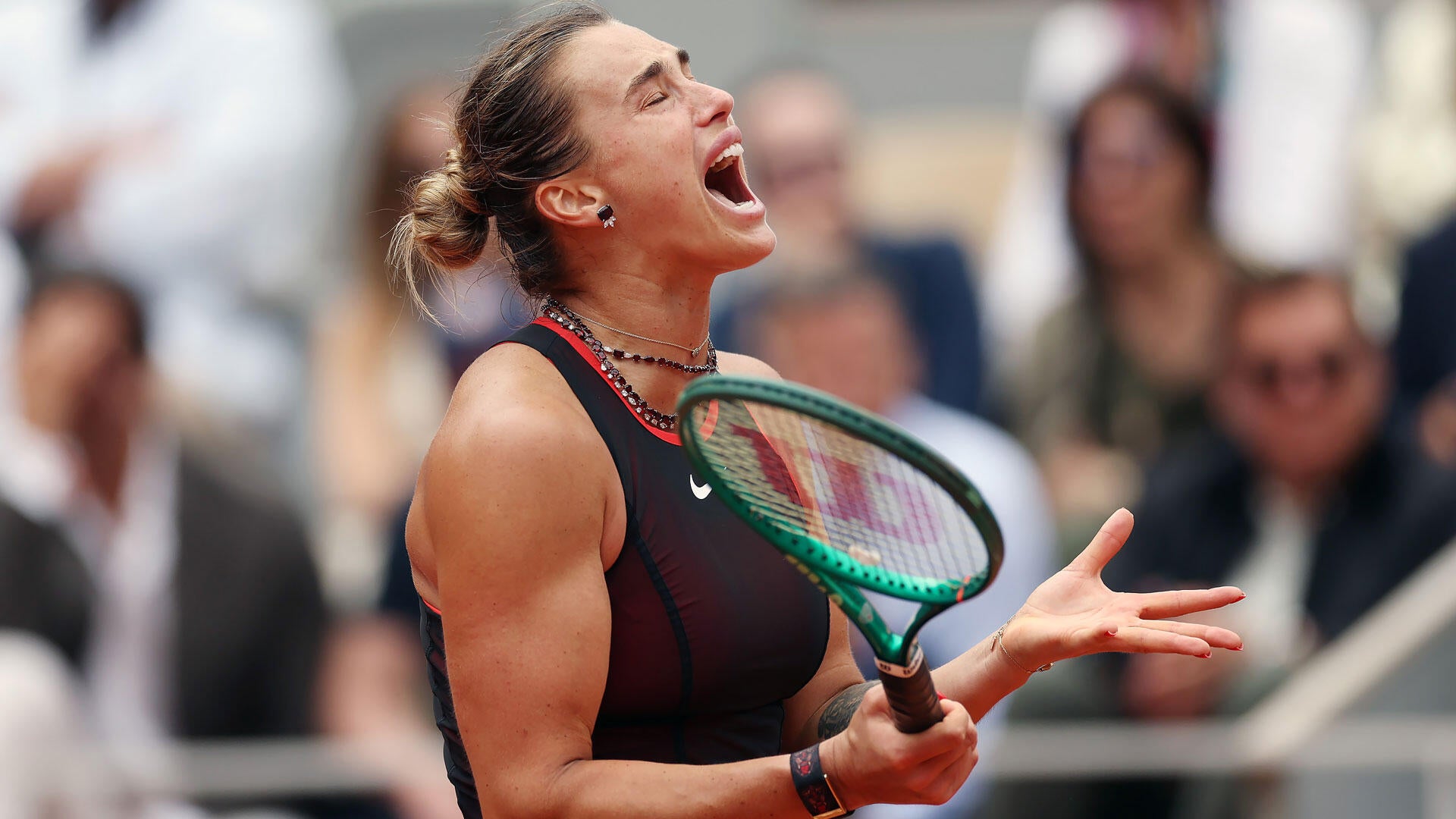 Top seed Aryna Sabalenka was up a set and two breaks at the French Open on Wednesday.
