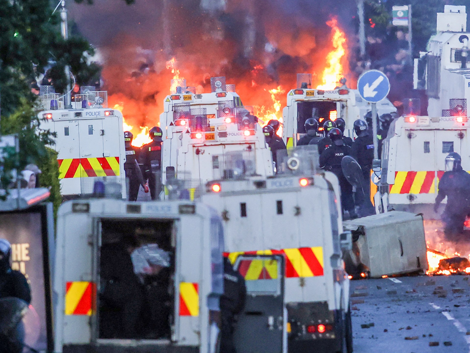 Homes were on fire across Belfast on the evening of 9 June 2026 after a knife attack, but the source material is thin and the political geometry of the unrest is not yet visible.